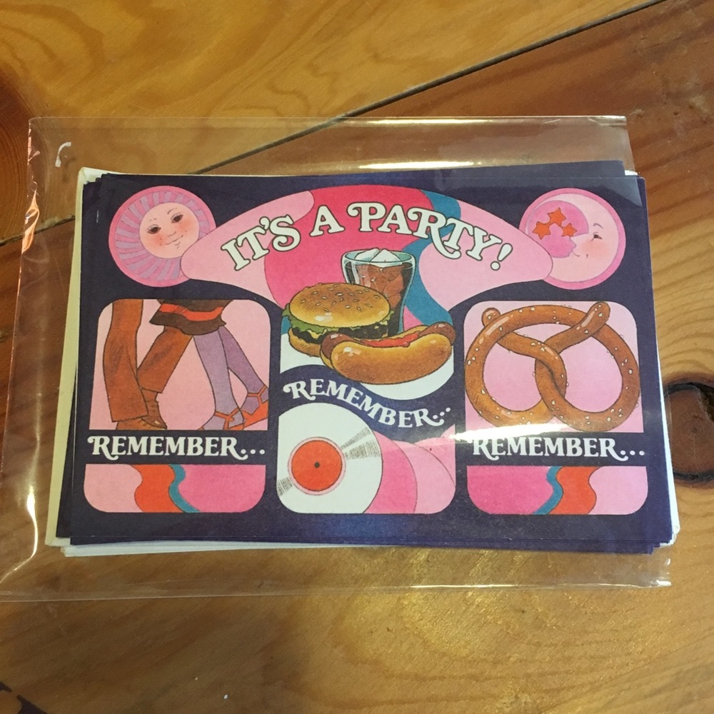 Vintage 70’s Party Invitations set of 8 Made in US